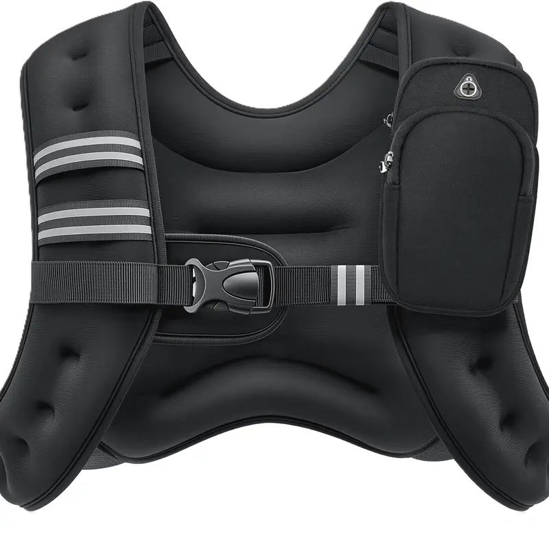 【SummerFinds】Unisex Weighted Vest (6lbs/8lbs/12lbs/16lbs/20lbs/25lbs/30lbs) - Adjustable, Breathable, with Reflective Straps & Detachable Pocket, for Whole Body Workout, Run/Hike/Ruck Use, Weighted Vests Women #TikTokDealsForYouDays #SummerWins