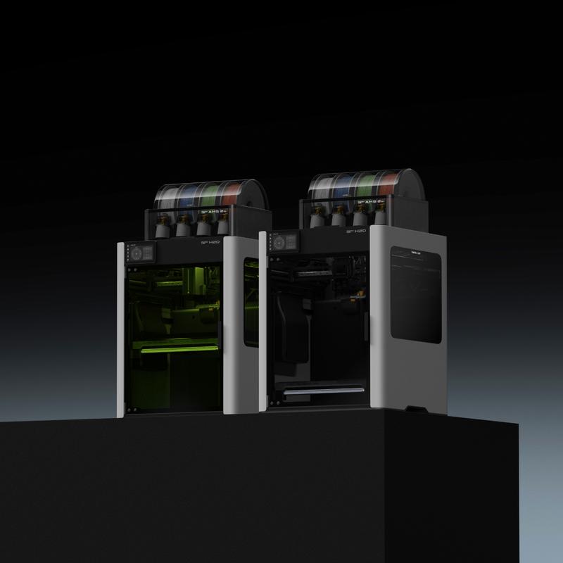 Bambu Lab H2D 3D Printer, Dual-nozzle Multi-material 3D Printing, Optional 10W/40W Laser and Cutting Module, 350*320*325 mm³ Print Volume, 5μm Resolution Optical Motion Calibration, Closed-loop Servo Extruder, 350°C Nozzle & 65°C Active Chamber Heating