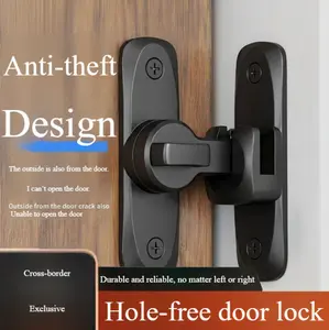 Send 4 No-drill door latch, 90-degree sliding door zinc alloy bolt, 180-degree sliding door latch, anti-theft door.