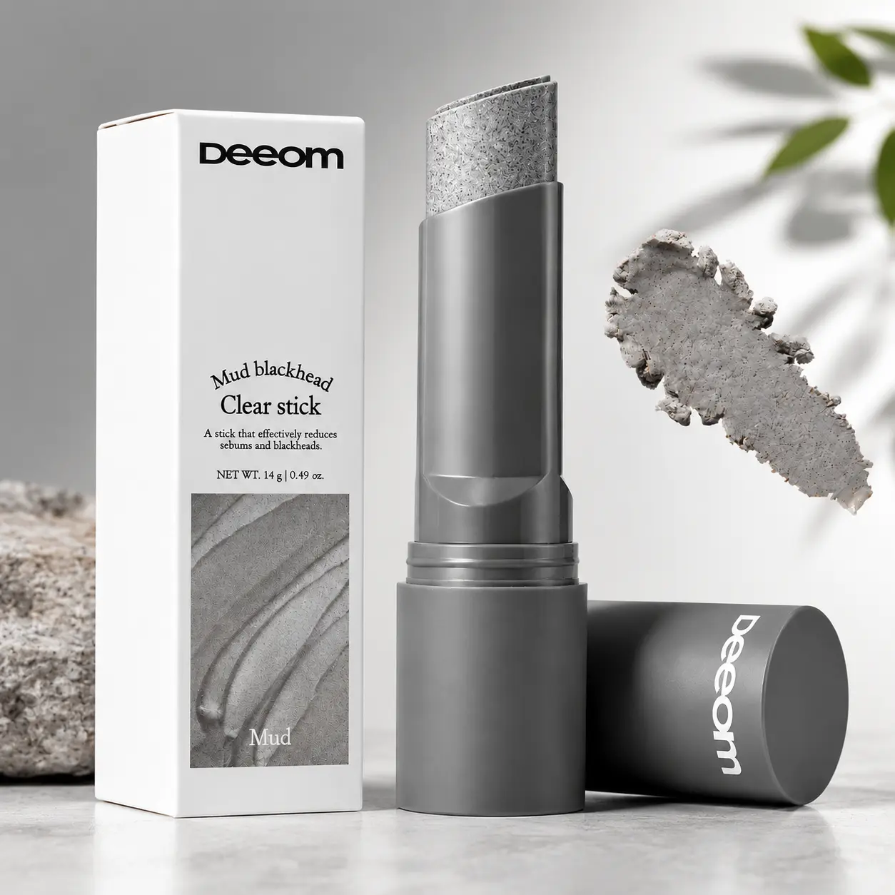 Deeom Korean Blackhead Clean & Remove Clay Mask Stick 14g, Pore Care, Deep Facial Cleansing Gentle Exfoliation Oil Control Soothing Hydration, Natural Kaolin & Walnut Shell Powder, Suitable For Oily Combination Skin, Long Lasting Refining Treatment
