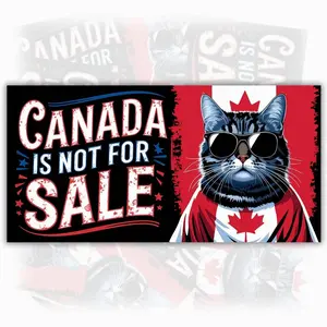 Canada Is Not for Sale Bumper Sticker - Political Cat Lady Waterproof Vinyl Decal for Cars D00