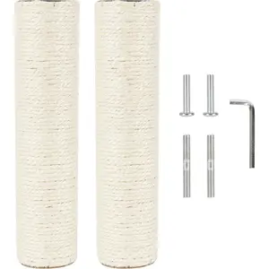 2.9in 7.4cm Diameter Cat Tree Replacement Post Parts Sisal Scratching Pole (M8, 30cm/11.8in)