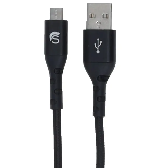 Scipio STMICRO4 4 ft. Kevlar Braided Micro Cable - USB-A Plug, Sync & Power Charging Cord for Micro Devices - Black