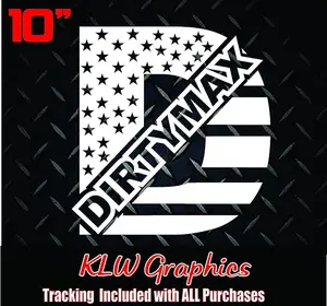 Dirtymax Duramax D American Flag Vinyl Decal Sticker Diesel Truck Soot