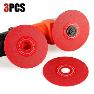 LOZLIN 3PCS 4.5" Diamond Saw Blades, 3-in-1 Cut, Grind & Chamfer Tool. Super Thin Tile Cutting Wheel for Porcelain, Granite, Marble, Ceramic. Angle Grinder Disc