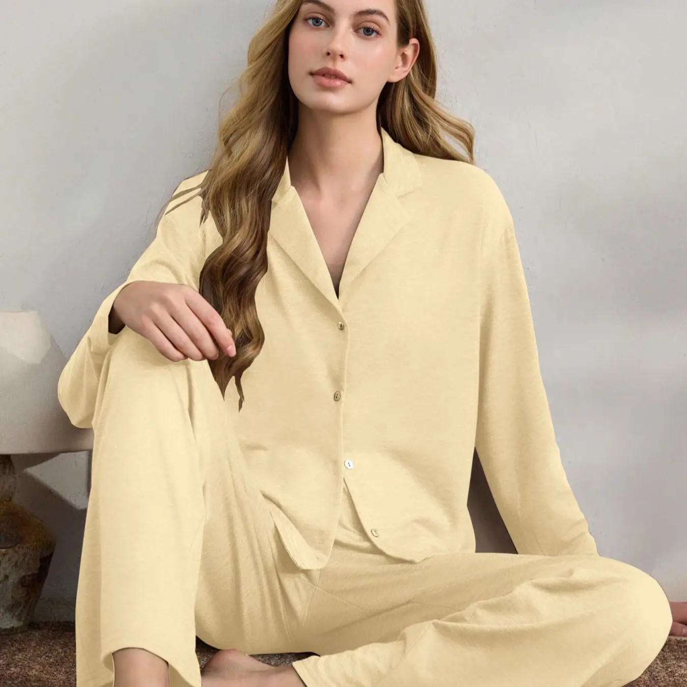Women's Casual Pajama Set, Sleeveless Fitted Sleepwear, Soft Fabric, All Seasons, Indoor Outdoor Wear, Comfortable Home