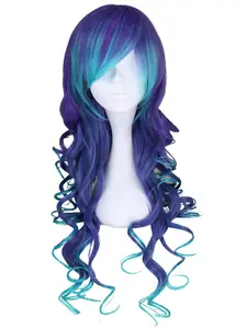 Long Curly Mermaid Costume Wig for Women Hair Unisex Adult Cosplay Wig Halloween Hair Synthetic Curly Wigs