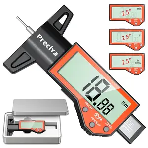 Tire Tread Depth Gauge, Digital Tire Depth Gauge with Large LCD Display and Inches, Millimeters, Fraction Conversion, Tread Depth Gauge Suitable for Thread Depth,  Shoe and Pad Wear