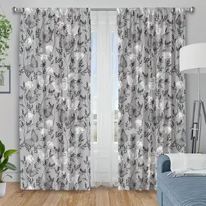 2 pieces of curtain fabric, light-filtering curtains for the bedroom, floral print, modern art valance window coverings, Valentine's Day bedroom, living room, and kitchen decorations, birthday gift (curtain rod not included).