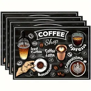 Coffee Mats, Coffee Table Mat, Non-Slip Rubber Backing, Super Absorbent Kitchen Countertop Dish Mat for Coffee Machine, Dinnerware, Stylish Print Pad