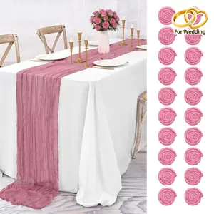 20pcs Cheesecloth Table Runner 10FT, 21.5"x120"Cheesecloth, Gauze Table Cloth, Boho Table Decoration, Solid Color Table for Wedding Party, Bridal Shower, Thanksgiving & Christmas Decoration