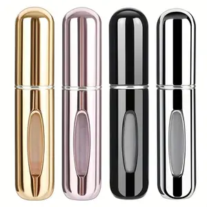 4pcs Portable Makeup Perfume Atomizer, Leakproof Aluminum Alloy 5ML Spray Bottles, Easy Refill Design for Travel, Ideal for On-The-Go Use