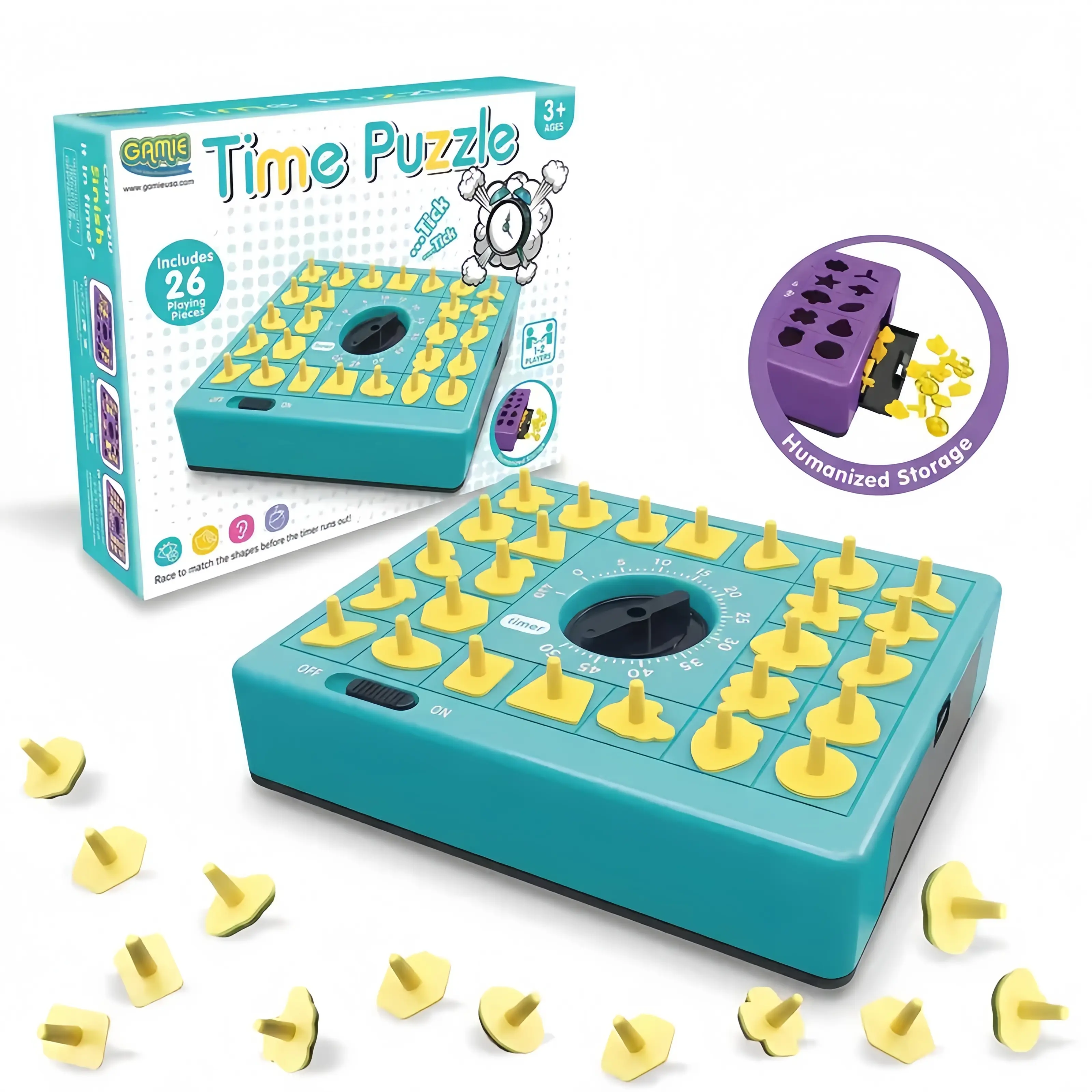 Time Puzzle Shape Matching Game with Timer – Educational Skill-Building Toy for Toddlers & Preschoolers