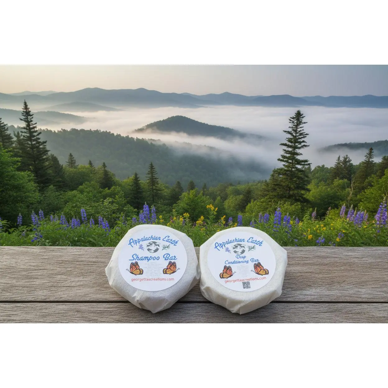 Appalachian Earth Silky Clay Shea Cleanser Shampoo & Conditioner Bundle - Scented Woody Blend, Plastic-Free Smooth Haircare Alternative for Complete Needs