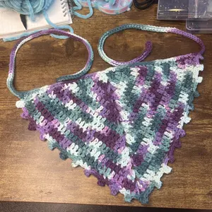 Handmade crochet cotton hair bandana