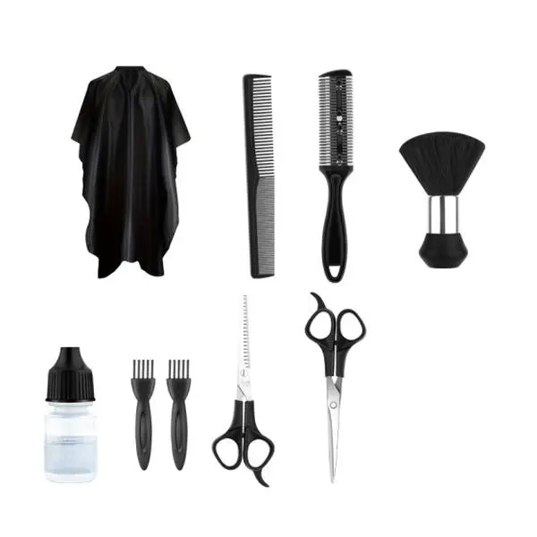 Ultimate Barber Tool Set for Adults - All-in-1 Hair Cutting Accessories Kit with Cape, Shears, Neck Duster, Maintenance Oil for Clean, Even Cuts, Textured Finishing Men’s Home Haircuts (TikTok Shop Spring Glow Up)