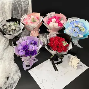 Artificial Rose Flower Bouquet, Artificial Roses Bouquet, Artificial Flower Arrangements, Wedding Bouquet, Gifts for Girlfriend, Teacher Gifts, Graduation Gifts, Home Decor