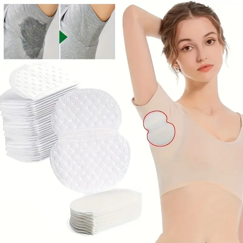 Underarm Sweat Pads 50pcs/500pcs Disposable Invisible Sweat Absorbing Breathable Ultra Absorbent Sweat Control Armpit Sweat Patches for Sweat Stain Protection