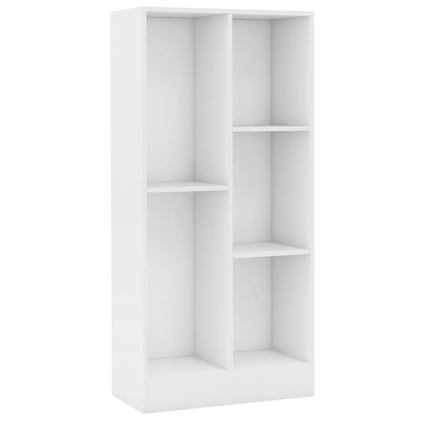 COSTWAY - 41 Inches 5-Cube Floor Bookcase with 2 Anti-Tipping Kits-White