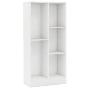 COSTWAY - 41 Inches 5-Cube Floor Bookcase with 2 Anti-Tipping Kits-White COSTWAY - 41 Inches 5-Cube Floor Bookcase with 2 Anti-Tipping Kits-White