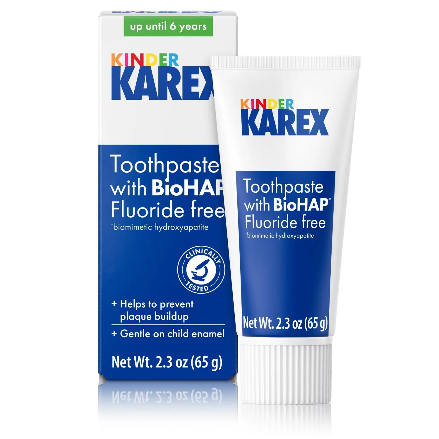 Kinder Karex Hydroxyapatite Kids Toddler Toothpaste I Fluoride Free I Clinically Tested I 2.3 oz | with Hydroxyapatite Clinically tested, Safe if Swallowed Training Toothpaste, 2.3 Oz 1 Pack