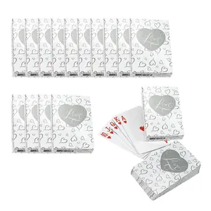 Unique Love Wedding Playing Cards - 48 Pc. with Silver Heart Design