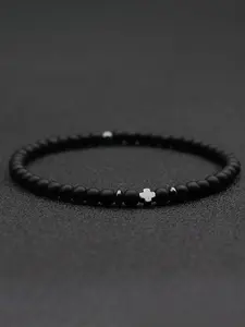Men's Vintage Cross Charm Decor Beaded Bracelet, High Quality Bracelet, Fashion Jewelry for Party, Daily Clothing Decor, Trendy All-match & Exquisite Jewelry for Birthday Gift