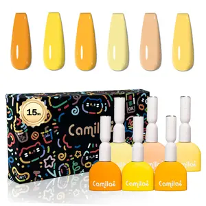 Summervibes Camila 6Pcs 15ml Yellow Sunshine Gel Polish Set HEMA TPO Free Long Lasting UV Soak Off Bright Neon Pastel Nail Art Gift DIY Manicure