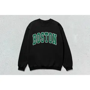 Boston Sweatshirt Collegiate Crewneck Sweater Unisex Green
