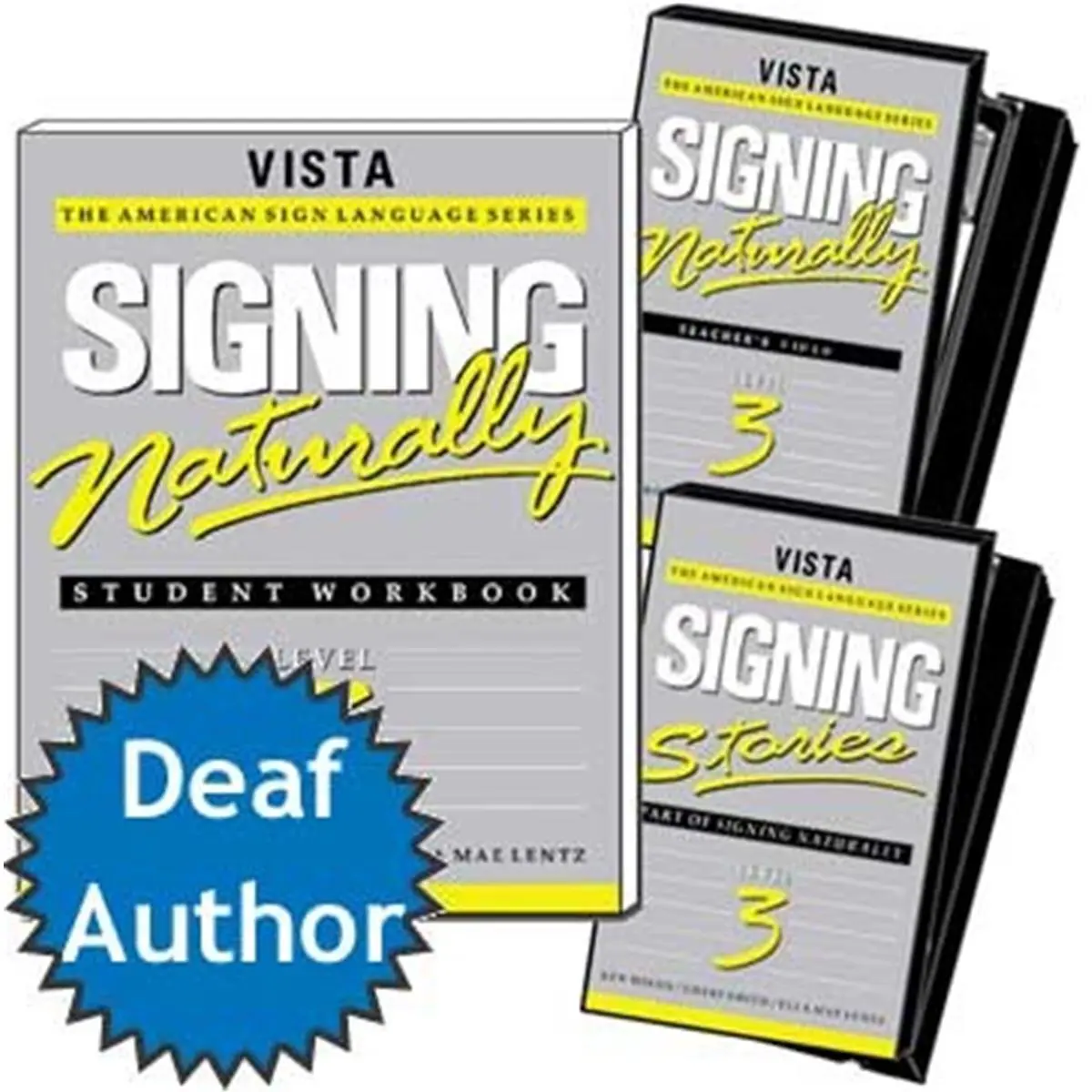 212 MAIN ASL Textbook, Signing Naturally Level 3 Student Workbook & DVD, Hardcover ASL-Focused Resource