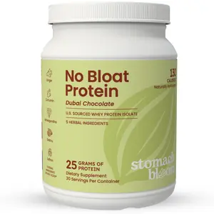 STOMACH BLOOM No Bloat Protein Dubai Chocolate 25G U.S. Sourced Whey Protein Isolate 130 Calories Supports Healthy Inflammatory Response