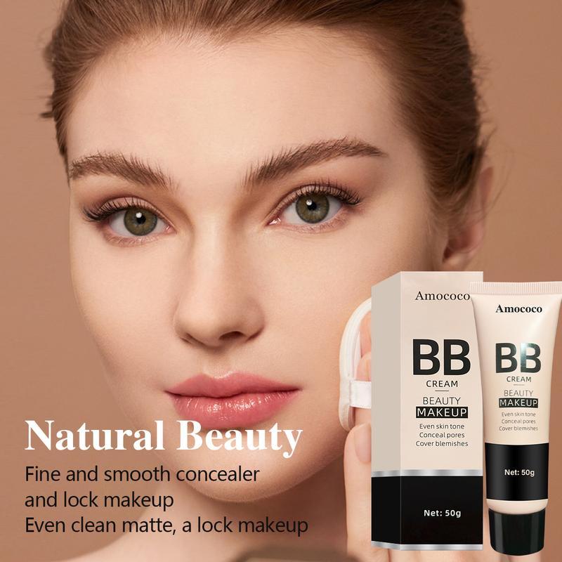 Amococo Hydrate BB Cream Full-Coverage Foundation & Concealer - 50g, Color Correcting, Moisturizing, Waterproof, Even Skin Tone Makeup Moisturizer - Cosmetic