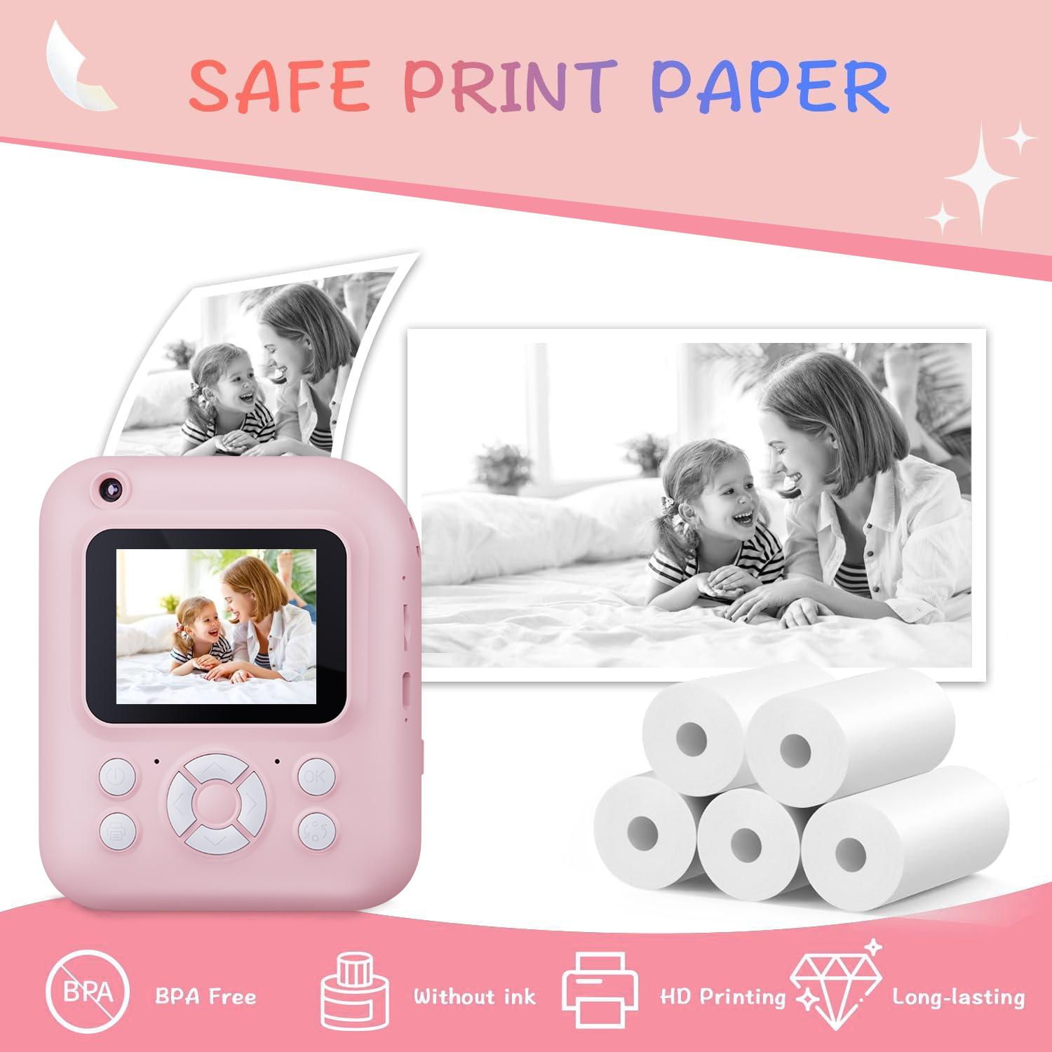 5 Rolls Print Paper for Instant Print Camera, Thermal Print Paper for Most Instant Camera, Accessories