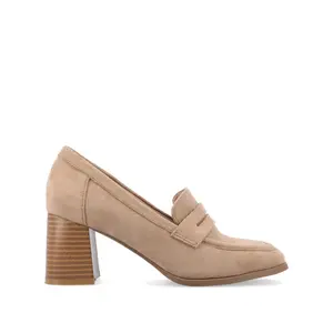 MALLEAH BLOCK HEEL LOAFERS - Taupe