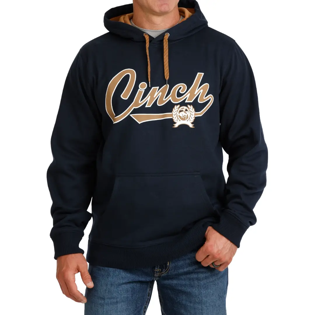 Cinch Men's Navy Fleece Logo Pullover Hoodie MWK1206036