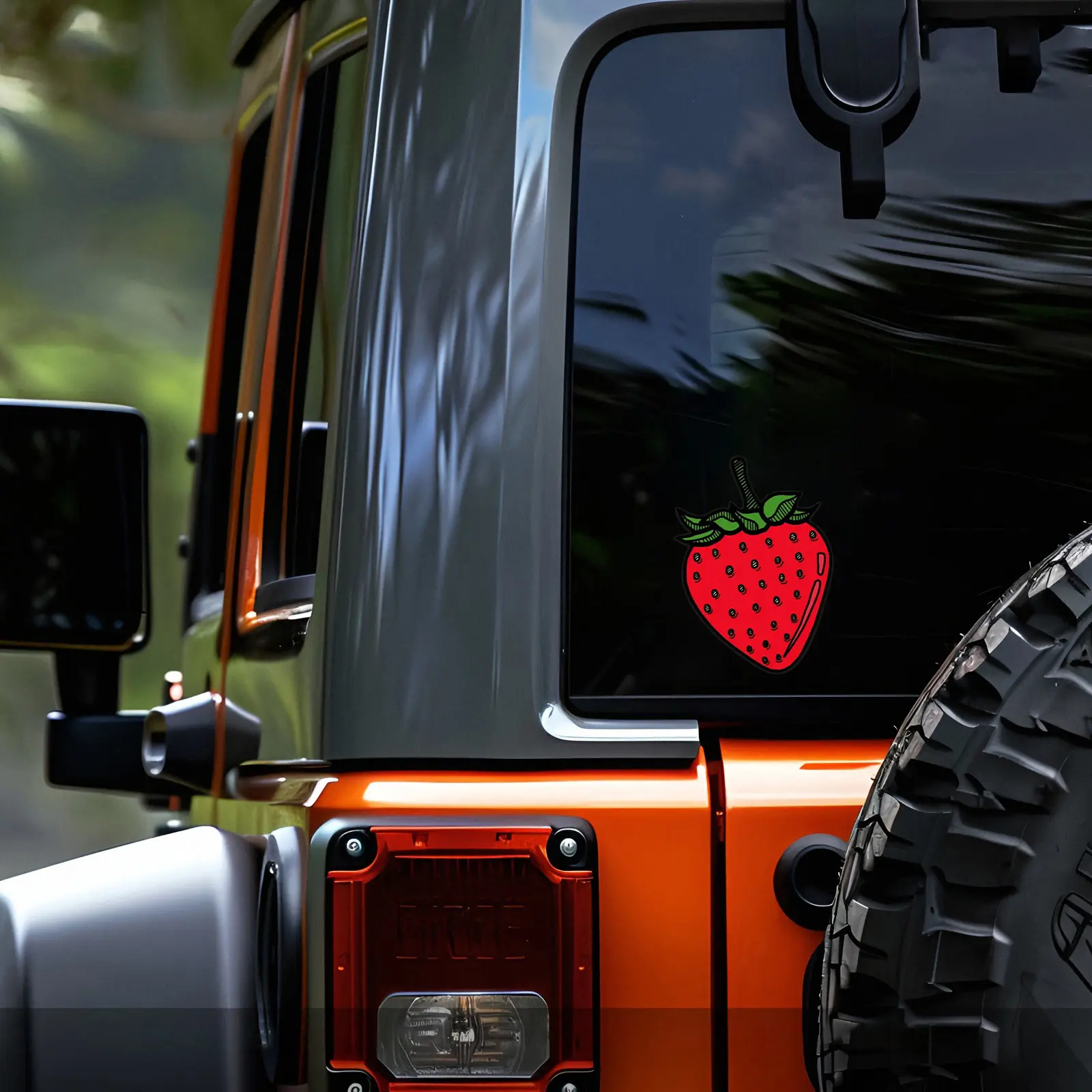 Strawberry Vinyl Sticker Decals - Self-adhesive, Waterproof, Suitable for Car Bumpers, Laptops, and Various Surfaces, Disposable
