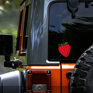 Strawberry Vinyl Sticker - Self-adhesive, Waterproof, Suitable for Car Bumpers, Laptops, and Various Surfaces, Disposable