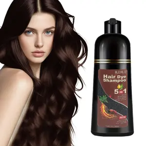 Dark Brown Hair dye Shampoo, 5 in 1 Natural Color for Men & Women, Para Canas, Long-Lasting 100% Gray Hair Coverage, Haircare