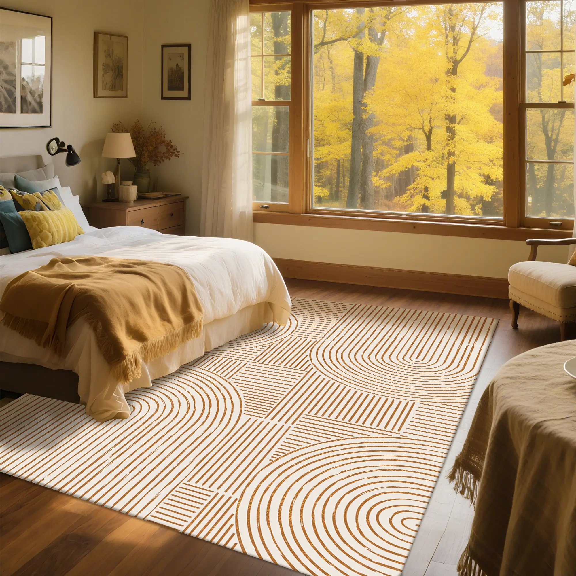 Boho Washable Rug Modern Vintage Print Area Rug for Living Room & Bedroom. Ultra Soft, Non-Slip & Elegant Home Decor Floor Mat #Summervibes