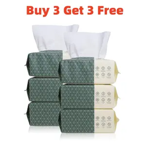 [Buy 3 Get 3 Free] Ecokiin Premium Disposable Face Towels - 80CT Each 8.6"*7.8" inch  Extra Thick Super Absorbent Biodegradable Fragrance-Free for Sensitive Skin Makeup Removal