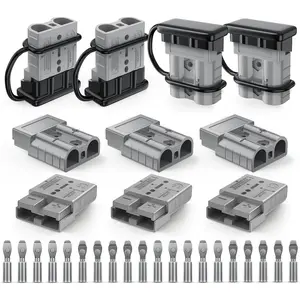 Nilight Anderson Connector 50AMP 6AWG Anderson Plug 12V-36V Battery Quick Connect/Disconnect Wire Harness Plugs Connectors Kit for 6 Gauge Cables Car Marine Trailer Towing Winch Motor, 10 Pack Grey