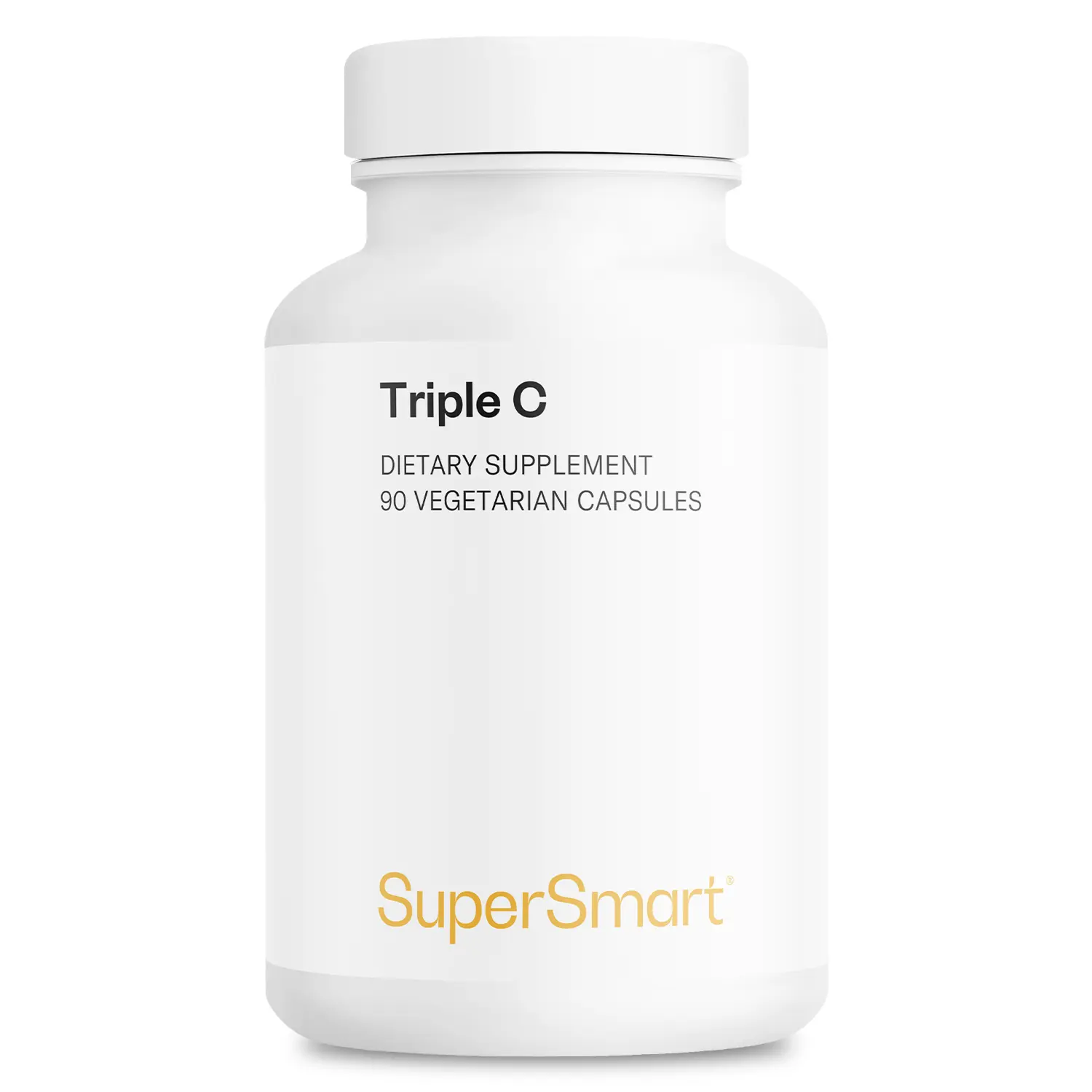 Supersmart - Triple C (3 Forms of Vitamin C) - Ascorbic Acid, Calcium Ascorbate & Ascorbyl Palmitate | Non-GMO & Gluten Free - 90 Vegetarian Capsules