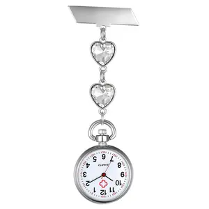 OIDEA Nurse Watch with Heart Crystal Band, Arabic Numeral Dial, Rhinestone Diamond Accent & Custom Name Engraving, 1ATM