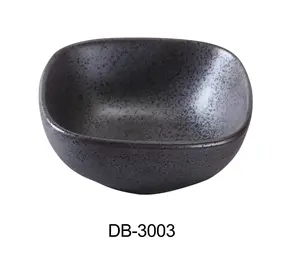 Yanco DB-3003 Diamond Black Collection Square Tableware Bowl, Matte Glaze - 4 in., 1.75 in. Depth, 6 oz - Pack of 36