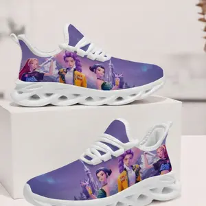 K-Pop Demon Hunters Casual Kids Sneakers Soft EVA Sole Low-cut Breathable Comfortable Fashion Sports Shoes for Girls Boys (011001)