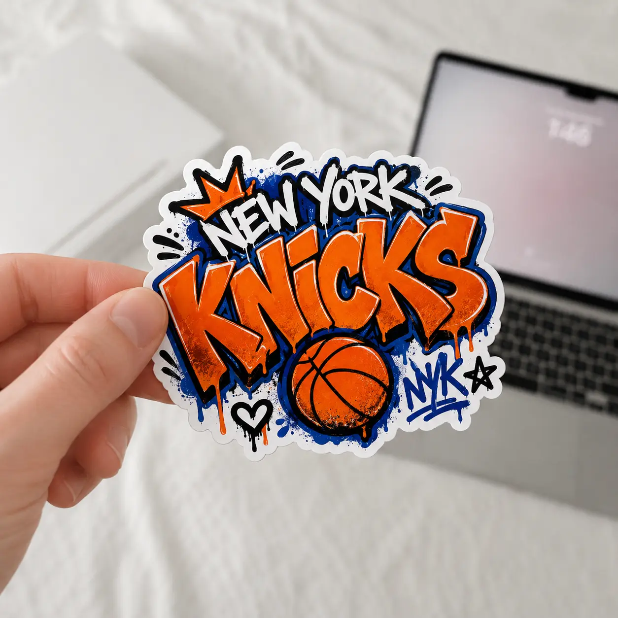 New York Knicks Graffiti Sticker | Basketball Fan Vinyl Decal | NYC Basketball Sticker