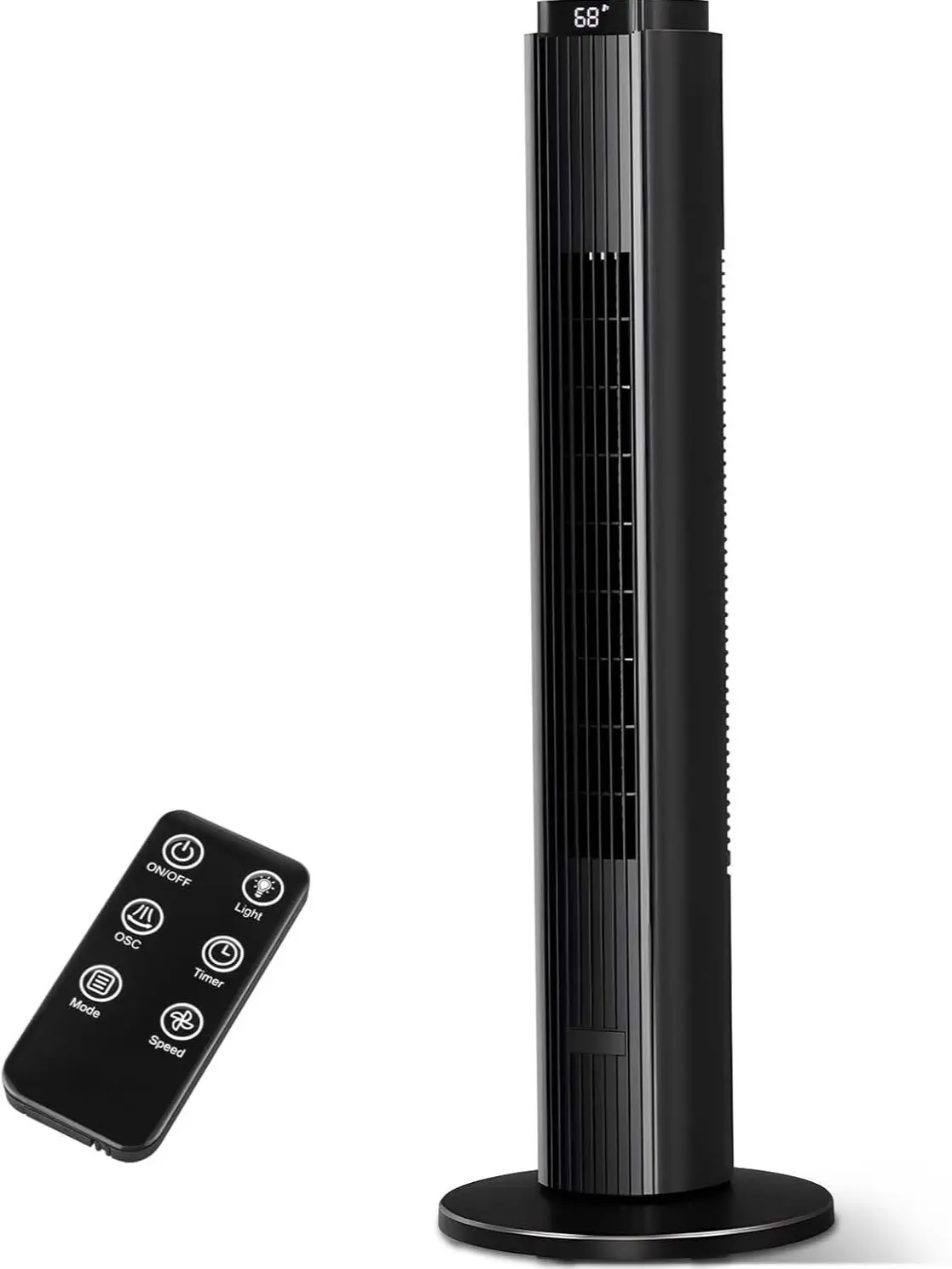 Electactic 37-Inch Bladeless Portable Tower Fan 80°Oscillating,Quiet Cooling with 12H Timer Remote Control, 6 Speed, 4 Modes, LED Display,Standing Fan Powerful for Bedroom Office Dorm
