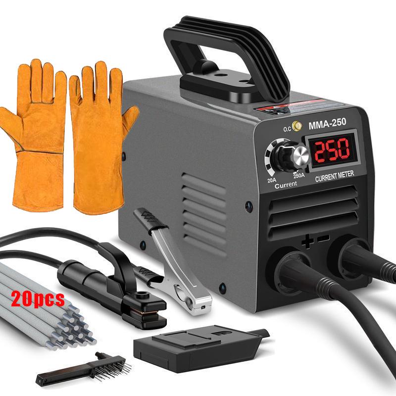 Super Mini Stick Welder ,110V 250A ARC Portable MMA   for Beginners,  with 10pcs  Rod Tools,IGBT Inverter Welder,Hot Start Arc Force Anti-stick (Red) welding machine