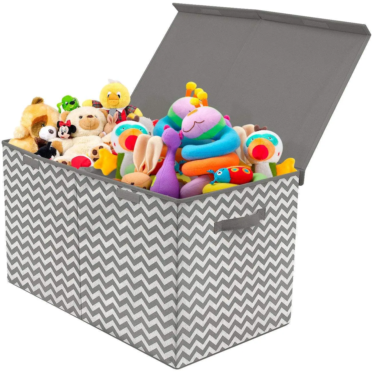 Storage Fabric Toy Chest - Chevron Pattern Boxes Organiser Boxes Organiser Compartment Collapsible Bin Sofa