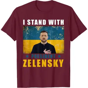 I stand with president Zelensky Ukraina supporter T-Shirt funny tshirt vintage tees graphic tees men